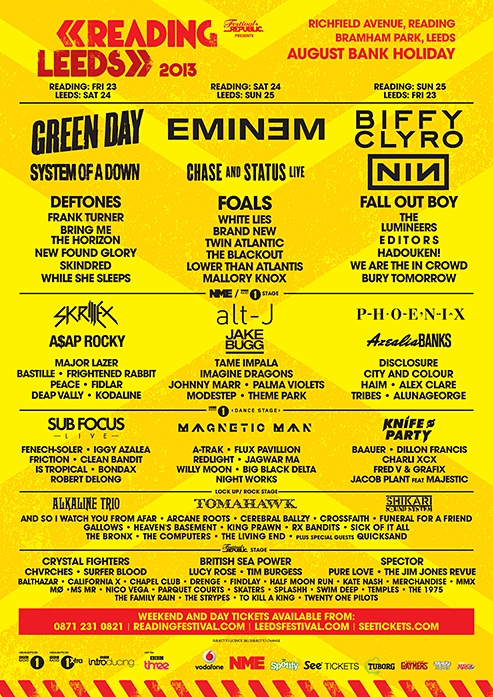 Alkaline Trio, Tomahawk, Shikari Sound System Announced as Reading and Leeds Lock Up/Rock Stage Headliners Alkaline Trio Post