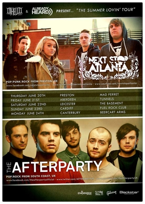 TOUR REMINDER: Already Heard Presents: Next Stop Atlanta and The Afterparty June 2013 UK Tour Alter The Press Post