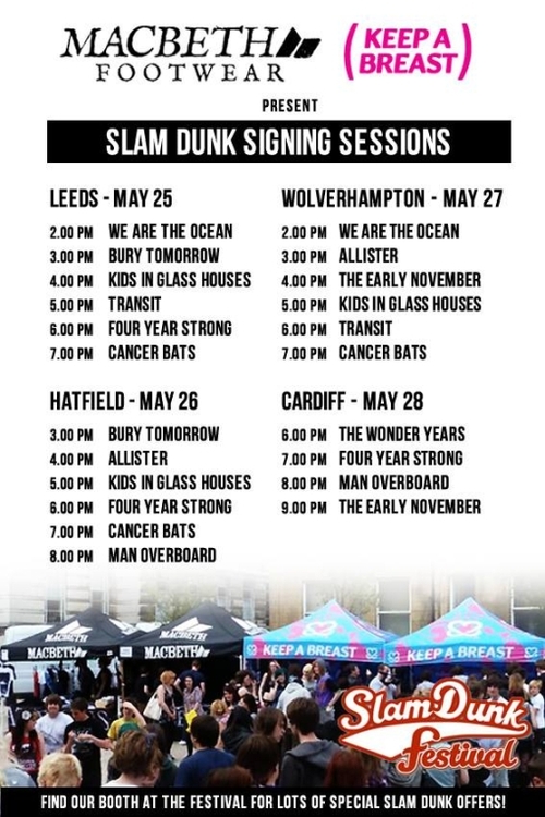Macbeth Footwear/Keep A Breast Slam Dunk Festival Signings Announced Keep A Breast Post