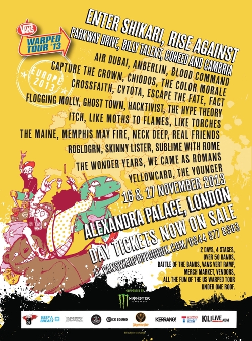 Enter Shikari, Parkway Drive and More Added to Vans Warped Tour UK Blood Command Post