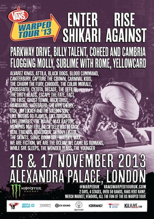 We Are The Ocean, The Skints, Rat Attack and More Added to Vans Warped Tour UK 2013 2013 Post
