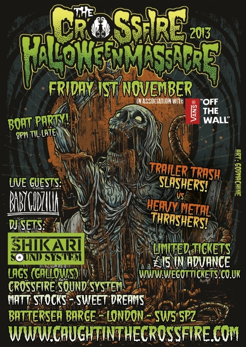 Shikari Sound System, Baby Godzilla and Gallows Announced for Crossfire Halloween Massacre Baby Godzilla Post
