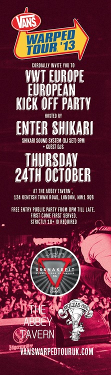 Shikari Sound System Announced for Vans Warped Tour Europe Kick Off BBQ Shikari Sound System Post