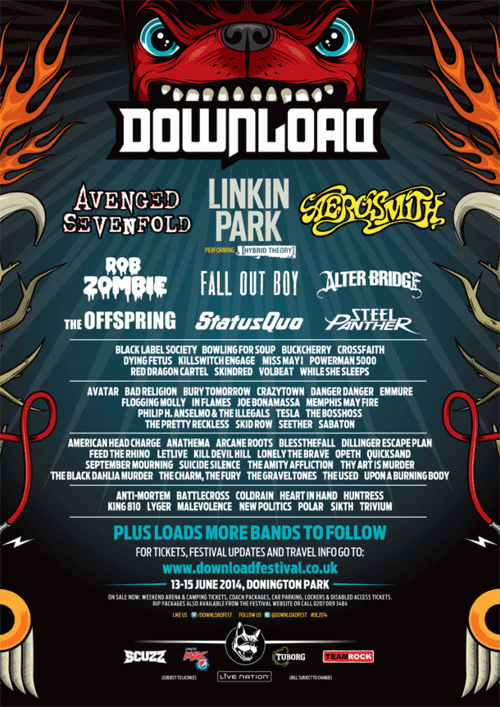 Killswitch Engage, The Pretty Reckless, The Used and Many More Added to Download Festival 2014 American Head Charge Post