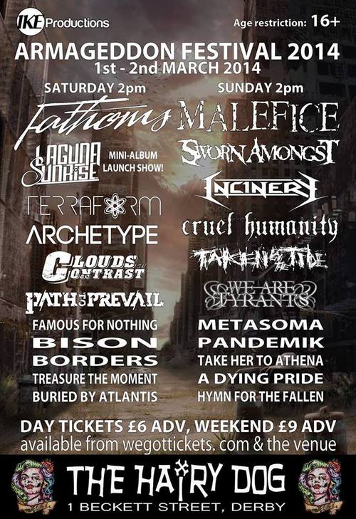 Fathoms, Malefice and More Set to Play Derby's Armageddon Festival Armageddon Festival Post
