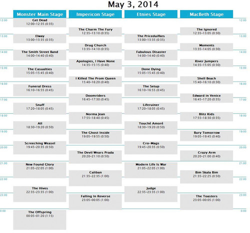 Groezrock Festival Stage Times Confirmed 2014 Post