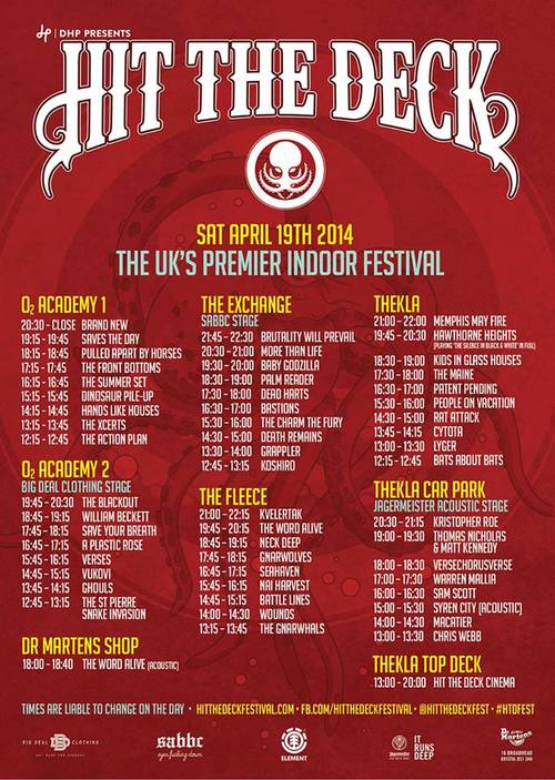 Hit The Deck Stage Times Confirmed Bristol Post