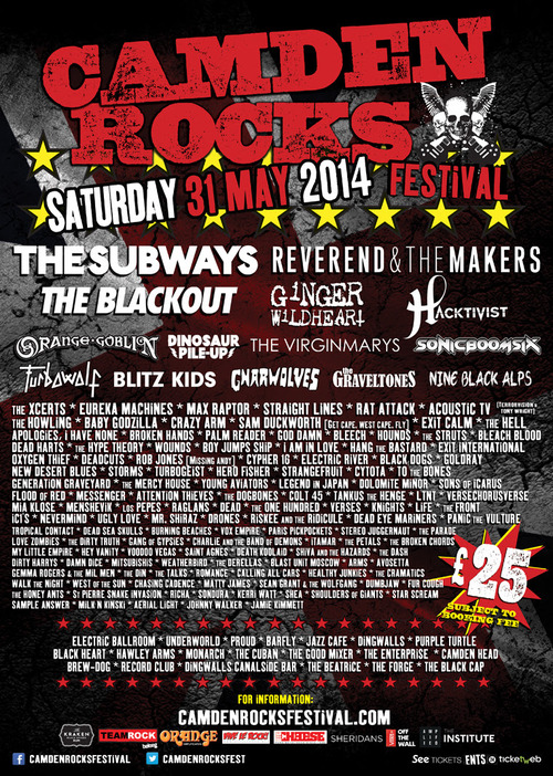 Dinosaur Pile Up, The Xcerts, Sam Duckworth and More Added to Camden Rocks Ariel Light Post
