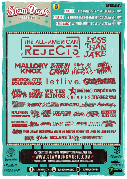 Slam Dunk Festival Announce 2 More Bands and Dance Stage DJ Yoda Post