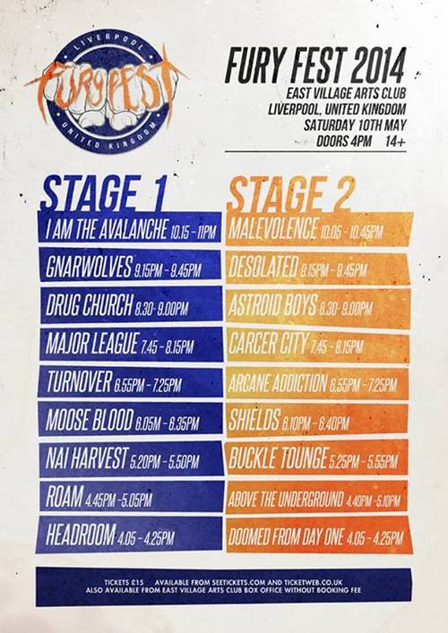 Fury Fest 2014 Stage Times Announced 2014 Post