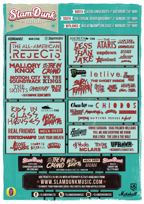 Slam Dunk Festival Stage Splits Announced; Slam Dunk Wales Venue Change 2 Slam Dunk Festival Stage Splits Announced; Slam Dunk Wales Venue Change 2014 Post
