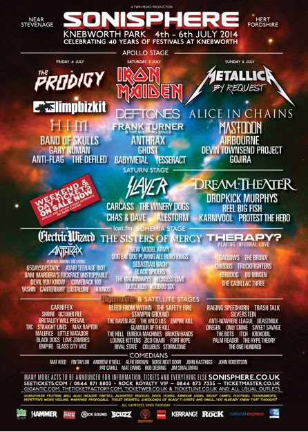 HIM, Comeback Kid, and More Added to Sonisphere 2014 2014 Post