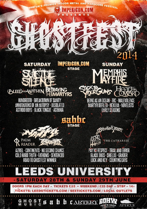 Suicide Silence and Memphis May Fire Set to Headline Ghostfest 2014 Ghostfest Post