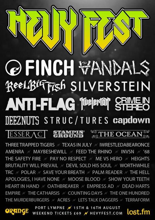Silverstein, Anti-Flag, Me Vs Hero and More Complete Hevy 2014 Line-Up Acres Post
