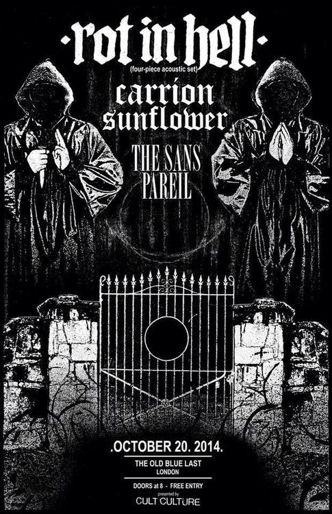 Rot in Hell Announce Acoustic Show with Carrion Sunflower and The Sans Pareil Carrion Sunflower Post
