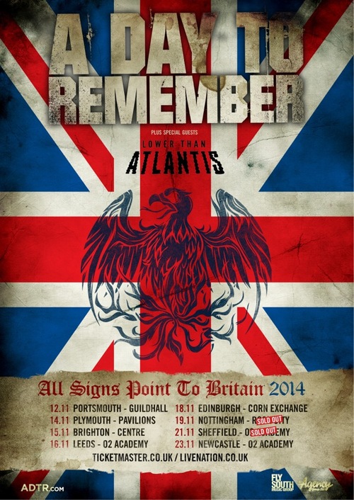 Lower Than Atlantis to Support A Day To Remember on November UK Tour 2 Lower Than Atlantis to Support A Day To Remember on November UK Tour A Day To Remember Post
