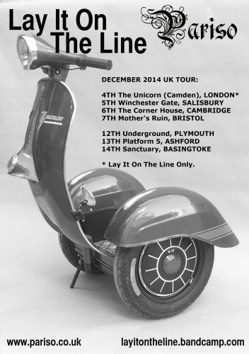 Pariso and Lay It on the Line to Play UK Shows Next Month Lay It On The Line Post