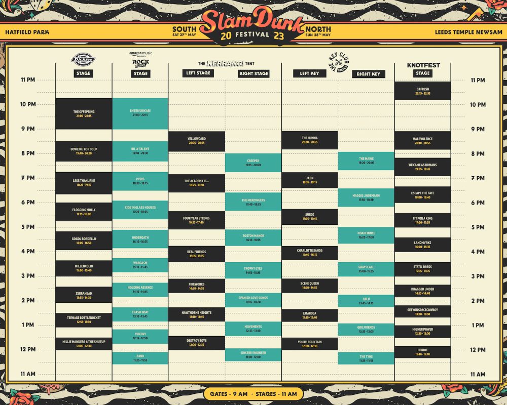 Slam Dunk Festival 2023 Clashfinder