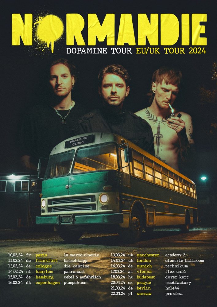 Normandie & Bury Tomorrow Team Up on New Single 1 Normandie 2024 UK/EU Tour Poster