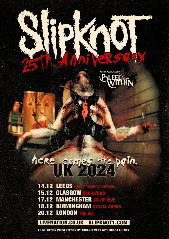 Slipknot Detail 25th Anniversary 2024 UK Tour 1 Slipknot 2024 UK Tour