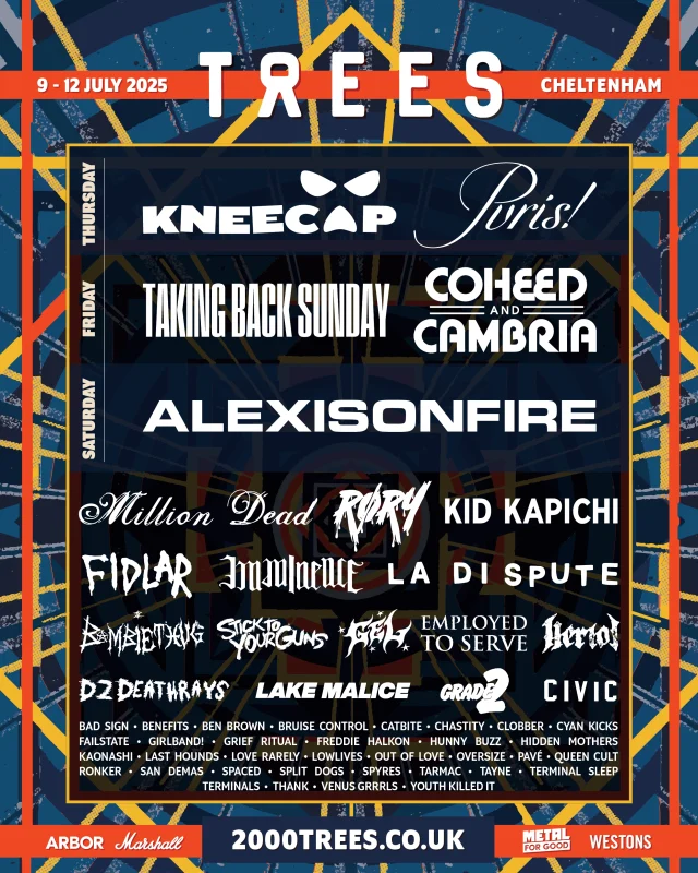 2000Trees 2025 Announces Over 50 Bands Including Five Headliners 1 2000trees 2025 Poster Oct 24 2024