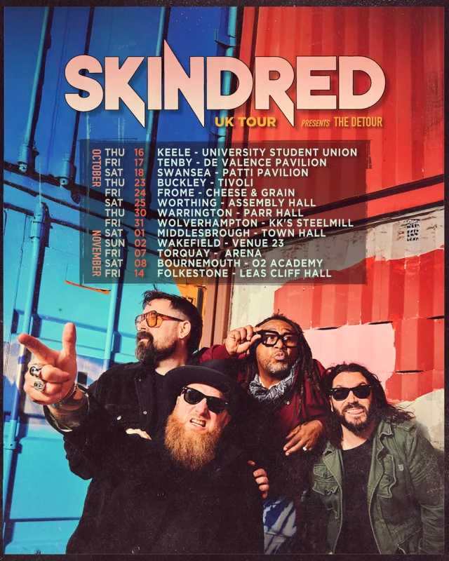 Skindred Reveal 'The Detour' UK Tour Dates 1 Skindred The Detout Tour Poster