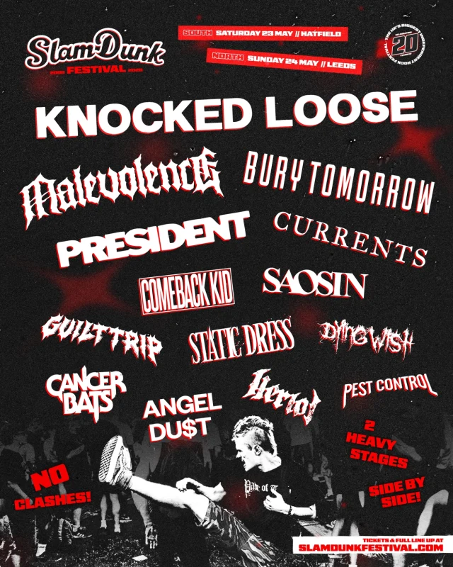 Knocked Loose and More Complete Slam Dunk Festival 2026 Line-Up Slam Dunk Festival News