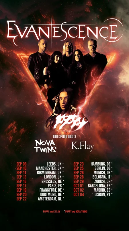 Evanescence and Poppy Confirm UK Dates as Part of 2026 World Tour Evanescence News