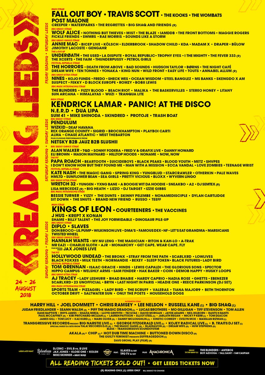 Reading and Leeds Festival 2018 Poster