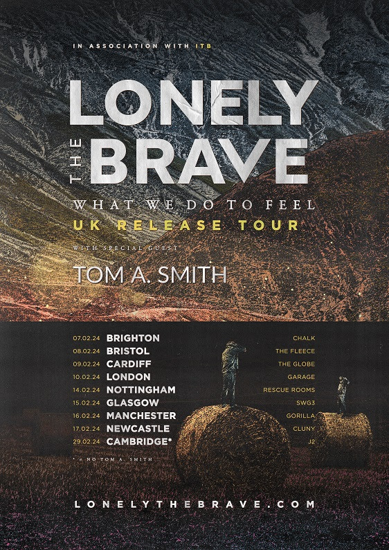 Lonely The Brave 2024 UK Tour Poster