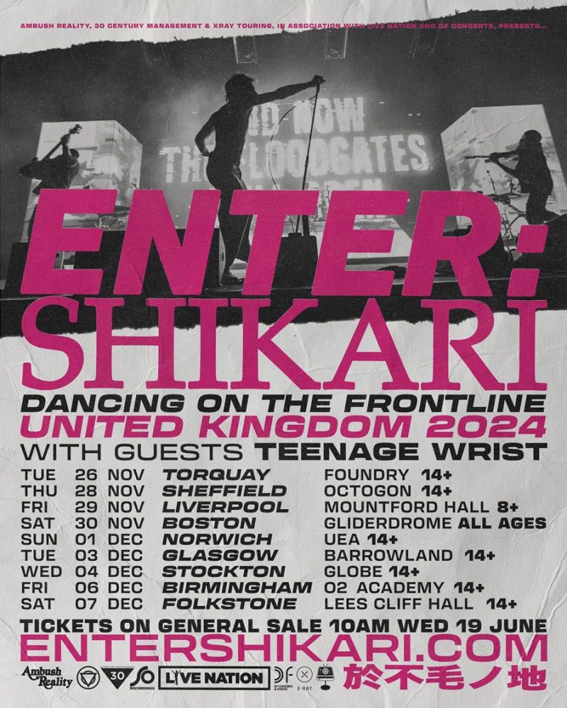 Enter Shikari 'Dancing On The Frontline' tour poster