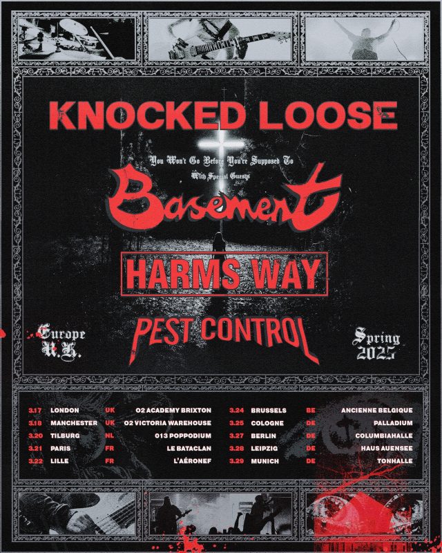 Knocked Loose UK/EU 2025 Tour Poster