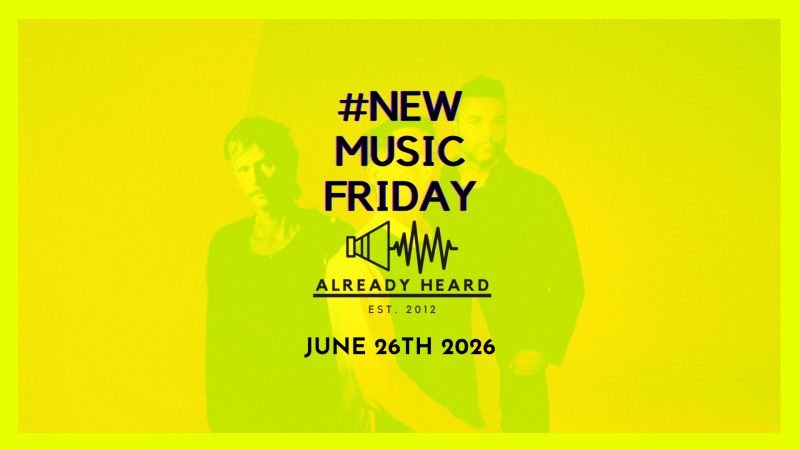 NewMusicFriday June 26th featured image includes Muse promo photograph by Polocho in background
